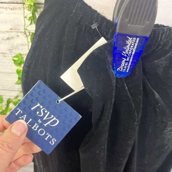 RSVP Talbots Skirt Plus 14W Black Velveteen Knee A Line Ruffle Modest Wedding - Picture 14 of 15